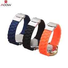 Silicone Watch Strap 16mm 18mm 20mm 22mm 24mm Sport Watchband Deployment Smart Watch Buckle Clasp Belt for Huawei Samsung Watch 2024 - buy cheap