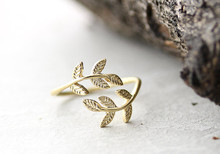 Trendy brass knuckle leaf branch ring gold silver plated adjustable free size ring for women's gift ring 2024 - buy cheap