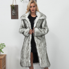 Faux Fur Coat Long Thicken Slim Warm Hairy Jacket Fashion Warm Outerwear Artificial Collar Fur Coat Winter Women Plus Size 3XL 2024 - buy cheap