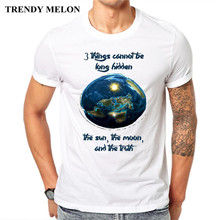 Trendy Melon Casual Print T-shirt Men Flat Earth Cool Short Sleeve T shirt Novelty Cotton Tops Fashion Tees MAA04 2024 - buy cheap
