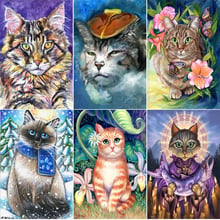 5d diy pintura diamante completo bordado pintura ponto cruz animal diy pintura diamante kits cruz stich quadrado gato needlework 2024 - compre barato