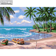 Full Square drill 5D DIY Diamond painting Beautiful seaside scenery Embroidery Mosaic Cross Stitch Rhinestone decor  HYY 2024 - buy cheap