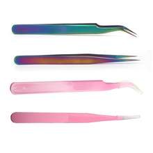 Straight Curved Tweezer Individual Lashes Stainless Steel Tweezers for Eyelash Extension Nail Quality Mink Lashes Tweezers 2024 - buy cheap