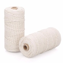 Cordão de algodão para macrame, fio para pendurar na parede, com 3mm x 100m, para artesanato 2024 - compre barato