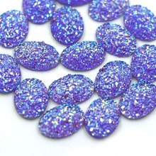 20 piezas de resina de diamantes de imitación de AB púrpura para la ropa, diamantes de imitación, superficie Mineral, Cristal AB, 13x18mm 2024 - compra barato