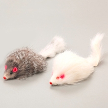 1 шт. 18 см игрушки для домашних животных для кошек из натурального меха с длинным хвостом и перьями мышь Кролик кошка и собака игрушка 2024 - купить недорого