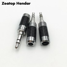 1Pcs Real Rhodium Plated 3.5mm 3 Pole Stereo Male Plug 3.5 Carbon Fiber Shell Straight Solder Audio Connector for 4MM 6MM Cable 2024 - buy cheap