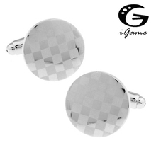 iGame High Quality Men Designer Cuff links Copper Material Smooth Round Grid Design Enamel CuffLinks Free Shipping 2024 - buy cheap