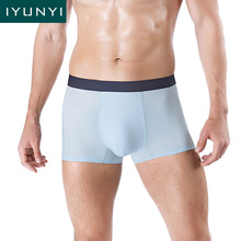 IYUNYI Summer Ice Silk Men Underwear Seamless Transparent Boxer Shorts Ultra Thin Breathable Comfortable Panties Underpants 2024 - buy cheap