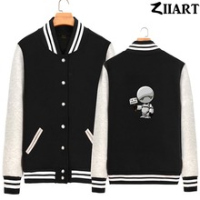 ZIIART-Robot depresso I'M SO HAPPY, guía de autoestopista de la galaxia para hombre, chaquetas de béisbol de lana con cremallera completa, Otoño e Invierno 2024 - compra barato