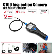 Free Shipping!C100 8.5mm 2.7" Endoscope Borescope Inspection Snake Camera Rotate Zoom Total 2 Meter 2024 - buy cheap