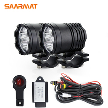 Universal 8000Lm/set Led Motorcycle Headlight + Flash line group +Switch fit SUV Motorbike Spotlight Head bulb 12V DIY Colors 2024 - buy cheap