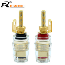4pcs gold-plated binding post banana socket connector 4mm banana plug amplifier speaker terminals Non-magnetic wire connector 2024 - compre barato