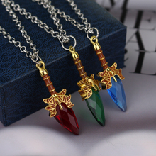 MQCHUN Dota 2 Necklace Aghanim's Scepter Necklace Blue Red Green Scepter stone Pendant For Dota 2 Fans Gifts 2024 - buy cheap