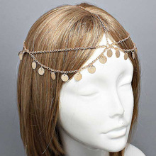 New Fashion Wedding Hair Accessories small coins head chain Beautiful Bride Hairpin Side Folder indian head headpieces jewelry 2024 - buy cheap