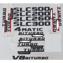 3D baúl negro letras insignia emblema emblemas distintivos para Mercedes Benz SLC180 SLC200 SLC300 SLC250 SLC43 V8 BITURBO AMG 4MATIC 2024 - compra barato
