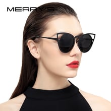 Женские солнцезащитные очки кошачий глаз MERRYS, брендовые дизайнерские очки в классической круглой оправе, S8064 2024 - купить недорого