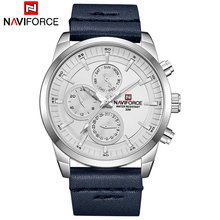 Naviforce relógio masculino de quartzo, relógio impermeável com data 24 horas esportivo para homens, de couro 2024 - compre barato