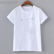 Women casual O-Neck Graphic Cute Love red line Pattern T-Shirt 2018 Summer Tshirt Printed Short Sleeve Harajuku Tee Tops 2024 - buy cheap