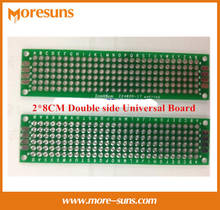 Placa de circuito Universal de doble cara, placa perforada PCB de prueba, 100 unids/lote, 2x8CM, envío rápido 2024 - compra barato