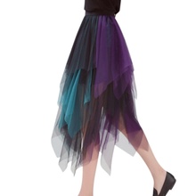 Многослойные юбки для женщин, сетчатая юбка-пачка с асимметричным подолом, пляжная юбка, бальное платье, Женская юбка 2024 - купить недорого