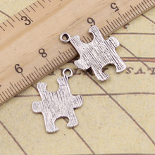 25pcs Charms Jigsaw Puzzle Piece Autism Awareness 21x18mm Tibetan Pendants Crafts Making Findings Antique DIY Jewelry 2024 - buy cheap