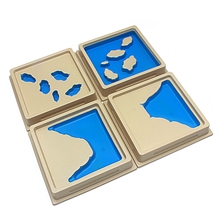 4Pcs Montessori Materials Geography Toy Land & Water Trays Set 2 Plastic Toys for Children Early Childhood Education Preschool 2024 - buy cheap