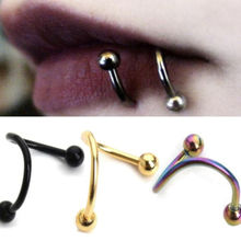 50pcs Free Shippment  Surgical Steel Lip/Labret Ring Nose Ear Helix  Rings Earring Body jewelry 16g~1.2mmx6/8/10MM 2024 - buy cheap