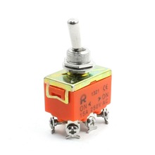Laranja AC 15A 250 V 2 Posição DPDT ON ON Interruptor de 6 Pinos