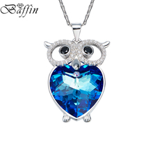 BAFFIN Blue Crystals From Swarovski Owl Maxi Chokers Necklaces & Pendants for Women Girl Gifts Fashion Animal Jewelry 2017 2024 - buy cheap