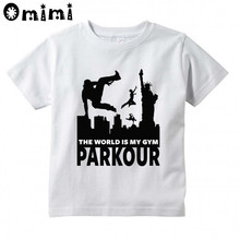 Kids Parkour Design T Shirt Boys/Girls Great Kawaii Short Sleeve Tops Children's Funny White T-Shirt,ooo6056 2024 - buy cheap