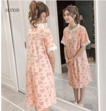 BreastFeeding Summer Dress Nightdress For Pregnant Women Go Out Lace Nursing Sleepwear Maternity Pajamas Clothes Nightgown 2024 - buy cheap