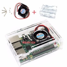 Прозрачная коробка корпуса Raspberry Pi 3 с охлаждающим вентилятором для Raspberry Pi 2 2024 - купить недорого