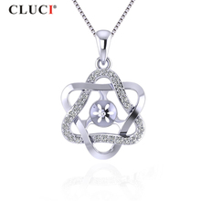 CLUCI Silver 925 Classic Six-star Shape Pendant for Women Necklace Sterling Silver Zircon Pearl Pendant Mounting Jewelry SP382SB 2024 - buy cheap