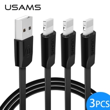 USAMS 3PCS/Lot 2m For Lightning to USB Cable For iPhone X 8 7 6 6S 5 5S Charging Cord For iPhone Cable Data Sync Charger Cables 2024 - buy cheap
