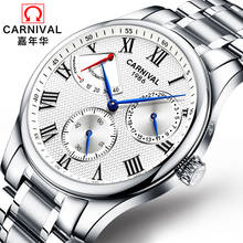 Carnival Energy display Switzerland Top Brand mechanical Watches Men military Luxury full steel Waterproof men Watch clock reloj 2024 - buy cheap