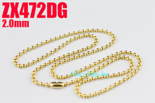 golden color 2mm stainless steel necklace bead chain beaded necklace ball chain 20pcs  fashion jewelry ZX472DG 2024 - buy cheap