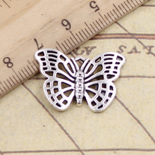 20pcs Charms Hollow Butterfly 26x18mm Tibetan Bronze Silver Color Pendants Antique Jewelry Making DIY Handmade Craft 2024 - buy cheap