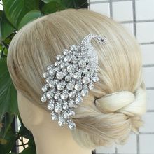 4.33" Bridal Hair accessories, Wedding Hair Comb, Rhinestone Crystal Peacock Bridal  Hair Comb, Bridesmaid Jewelry - FSE05651C1 2024 - buy cheap