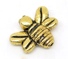 DoreenBeads-Cuentas separadoras de aleación de Zinc metálico, tono de Color doradas de abejas chapadas en, alrededor de 14mm(4/8 ")x 12mm(4/8"), agujero: aproximadamente 1mm,9 Uds. 2024 - compra barato