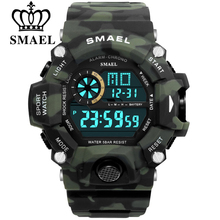 SMAEL Men Sports Watches Shock Military Watch Fashion Camouflage Wristwatches Dive Men's Sport LED Digital Waterproof Watches 2024 - buy cheap