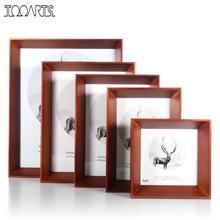 Brown Wood photo frame Real Glass Display Picture Framework picture frames wall photo frame Office Home Decor 2024 - buy cheap