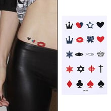Body Crown Lip Heart Note Henna Tatto Stickers Waterproof Temporary Tattoo Sticker Flash Tatoo Fake Tattoos For Women Men 2024 - buy cheap
