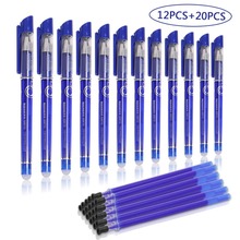 12 PCS Erasable Roller ball Pen and 20 Ballpen Refills ,More Ink Rub Out Pens Gel Ink Ballpoint Pen 0.5 mm Tip 2024 - buy cheap