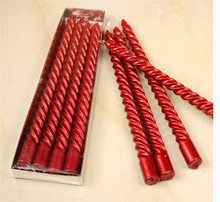 High Quality 4Pcs Candle Taper Twisted Smokeless Dinner Dining Table Wedding Party Spiral Long Candles Wax 20cm Length 2024 - buy cheap