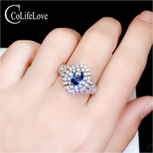 CoLife Jewelry 100% Real Natural Sapphire Ring for Party 5mm*7mm Sapphire Ring 925 Silver Sapphire Jewelry Girl Birthday Gift 2024 - buy cheap