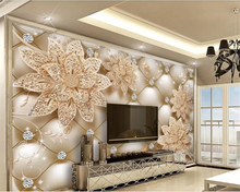 Papel de parede personalizado 3d floral, joia floral, decoração, fundo da tv, papel de parede para paredes 3 d 2024 - compre barato
