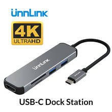 Unnlin USB C Type C Dock to HDMI USB 3.0 Micro SD Card Reader Thunderbolt 3 Dock for MacBook pro S10 S9 S8 Dex P30 P20 mate10 2024 - buy cheap