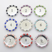 10 unids/lote de botones de diamantes de imitación y perlas de colores, tamaño interior de 25mm, de plata para 9, DIY, tapa de bandeja de ajuste, tapas de cubierta de llave, nuevo 2024 - compra barato
