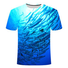 2019new 3d Fish casual Digital fish 3D Print t shirt Men Women tshirt Summer Short Sleeve O-neck Tops&Tees Asian size6XL T-shirt 2024 - buy cheap